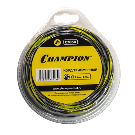 Леска для триммера Champion Tornado 2.4 мм × 15 м, витой квадрат