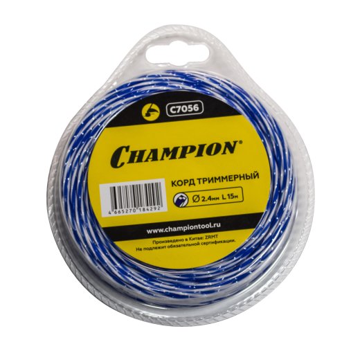 Леска для триммера Champion 2.4 мм × 15 м, витой квадрат