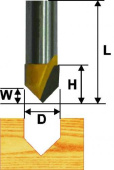 Фреза пазовая с углом 90 Энкор D=6.3 I=8.0 S=8.0 L=40.0