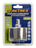 Коронка алмаз. по стеклу и керам. Практика 60х70мм,