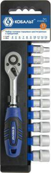 Набор головок торцевых КОБАЛЬТ с трещоткой 1/4" 4, 5, 6, 7,