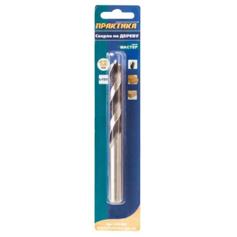 Сверло по дереву ПРАКТИКА  12 х 140 мм (1шт.) серия Мастер