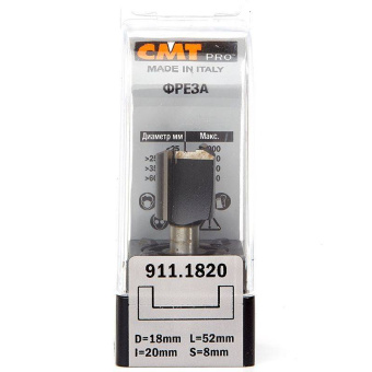 Фреза пазовая прямая CMT D=18.0 I=20.0 S=8.0 L=52.0