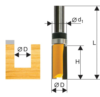 Фреза обгонная (в. подш.) Энкор D=28.6 I=38.0 S=12.0 L=84.0