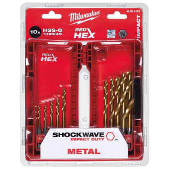 Набор сверл по металлу Milwaukee, 10 шт, RedHEX