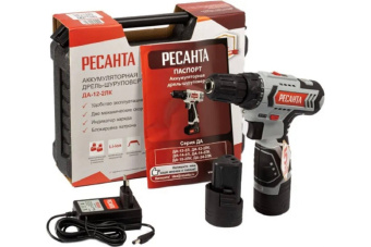 Аккумуляторная дрель-шуруповерт Ресанта ДА-12-2ЛК Li-ion