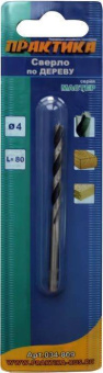 Сверло по дереву ПРАКТИКА  4 х 80 мм (1шт.) серия Мастер
