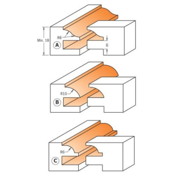 Комплект для мебельной обвязки CMT S=12.0 D=44.4