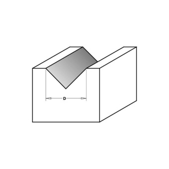 Фреза пазовая с углом 90 D=12.7 I=12.7 S=8.0 L=45.0