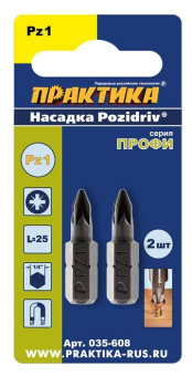 Бита Практика PZ1, 25 мм, 2 шт. (серия Профи)