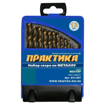 Набор сверл по металлу ПРАКТИКА "Сделай сам",13 шт, 1,5 - 6